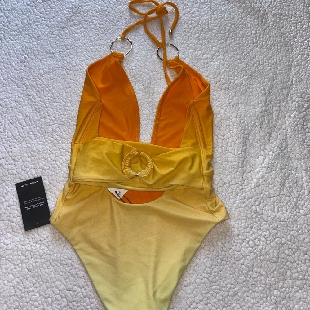 Karen Millen Vibrant Yellow One-Piece Swimsuit